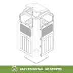 Patiowell 36 Gallon Outdoor Trash Can, Resin Outdoor Garbage Can with Lid for Patio, Backyard, Deck, Dark Brown