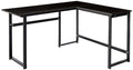 ZINUS Luke 53 Inch Black Metal Corner Desk / L-Shaped Computer Desk / Office Desk / Easy, Bolt Free Assembly