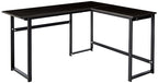 ZINUS Luke 53 Inch Black Metal Corner Desk / L-Shaped Computer Desk / Office Desk / Easy, Bolt Free Assembly