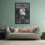 Little Boy Smoking A Cigar, Black And White , Vintage Photo, Oddities, Funny Poster Canvas Poster Wall Art Decor Print Picture Paintings for Living Room Bedroom Decoration Black Frame 12x18in(30x45cm)