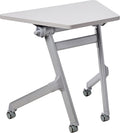 Safco Products Learn Nesting Trapezoid Desk, Small Corner Desk for Classrooms & Custom Classroom Layouts (Pebble Gray)