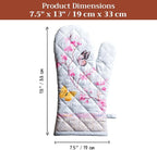 Maison d'Hermine Oven Gloves 100% Cotton Oven Mitt (7" x 13", Pack of 1) | With Loop Heat Resistant BBQ Cooking Gloves Baking Grilling Kitchen Handling Hot Pans Spring Summer - Blossoms in Spring