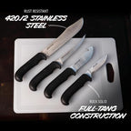 Outdoor Edge Game Processor, PR-1, Complete 12-Piece Hunting Knife Kit for Processing Big Game, Full Tang 420J2 Stainless Razor Sharp Blades, TPR Non-Slip Handles, Sturdy Hide-Side Storage Case
