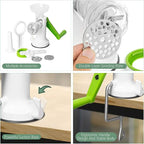 Manual Meat Grinder, Heavy Duty Meat Mincer Sausage Stuffer,Hand Grinder with Stainless Steel Blades for Meat, Sausage, Cookies,Green(3 in 1, with table clamp)