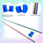 5 Pairs Reusable Chopsticks Helpers Training Chopstick for Beginner Replaceable Practice Chopsticks Non-slip Training Chopstick for Adults Learner(Stainless Steel,Colorful)