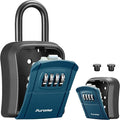 Puroma Key Lock Box Outdoor 4 Digit Code Combination Lockbox 1 Peacock Blue | For Contractors Guest Realtor Storage Keys, Portable, Home Wall Mount, Resettable, Combination, Weatherproof, High-capacity
