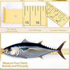 Zonon 1/8" x 2" x 48" Fish Measuring Board Anodized Aluminum Fish Ruler Yellow Corrosion Resistant Boat Measuring Tool for Fishing Competition Fresh and Salt Water