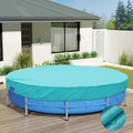 ECOOPTS 19 ft Waterproof Round Polyester Pool Cover for Above Ground Pools, Swimming Pool Cover Protector Winter Safety Cover (Turquoise)