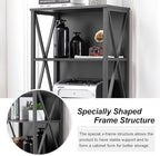 HOMISSUE Bookshelf, 6-Tier Bookshelf, Rustic Wood Metal Bookshelves and Bookcases, Freestanding Open Bookshelf, Industrial Tall Bookcase for Home Office, Living Room and Bedroom, Black