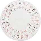 ABC Rug for Kids Room | 40 Inch Round Alphabet Rug with Capital and Lowercase Letters | ABC Boho Classroom Rug for Alphabet Learning