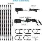 TORCHSTAR LED Safe Lighting Kit, (6) 12 Inch Linkable Light Bars + Motion Sensor + UL Power Adapter, 900LM, Input 100-240V, for Under Cabinet Gun Safe Locker Closet Showcase, 3000K Warm White