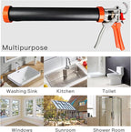 Sausage Caulking Gun,20 oz Sausage Foil Pack/10 oz Cartridge Adhesive Dual-Purpose,18:1 Thrust,15” Aluminum Sealant Hand Caulk Gun Kit With 6 Cone Nozzles (2 Pack)