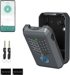 Smart Lock Box, Fingerprint Key Lock Box with Tuya APP Control, IP66 Waterproof Bluetooth Electronic Lock Box, 5-Way Unlock Wall Mounted Key Safe for Home Office Realtor