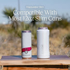 BrüMate Hopsulator Slim Can Cooler Insulated for 12oz Slim Cans | Skinny Can Insulated Stainless Steel Drink Holder for Hard Seltzer, Beer, Soda, and Energy Drinks (Walnut)