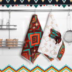 Boyiee Set of 6 Southwestern Kitchen Towels Boho Aztec Theme Dishcloth | Native American Hand Tea Towels 24 x 16 Inches for Absorbent Kitchen Decor with Hanging Loop for Room Home Housewarming Gift