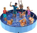 107" Foldable Dog Pool for Kids, Hard Plastic Hard Plastic Shell Extra Large Non-Slip Swimming Pool for Kiddie Duck Pet, Collapsible Puppy Bathing Tub Heavy Duty, 9 ft x 19.7" H - 6XL
