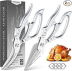 Freelander Kitchen Scissors Set - All Purpose Heavy Duty Poultry Shears | Japanese Kitchen Shears for Food, Chicken, Meat, Fish, Vegetables, Ergonomic Non-Slip Handle, Gifts for Women Men