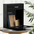 Yaocom Locking Mailbox with Key for Outdoor 14 x 12 x 4 Inches Large Wall Mount Mail Box with Lock Security Mail Drop Metal Collection Boxes Hanging Secure Postbox (Black)