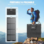 GRECELL 350W Portable Solar Panel for Power Station Generator, Foldable Solar Panel, 37.4V High-Efficiency Solar Charger 350W Power Backup with XT60/Anderson Output for Outdoor Van Camper Off-Grid