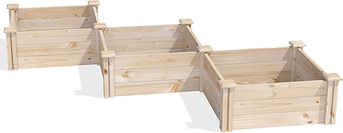 Greenes Fence Original Pine Raised Garden Bed, Diagonal Shape, 6' x 6' x 10.5" - Made in USA with American Pine