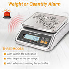 Food Scale Pound and Ounce, Rechargable, Commercial Grade, Stainless Steel Platform, for Meat Shop, Deli, Produce Market (66lb)