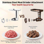 COFUN Stainless Steel Meat Grinder for KitchenAid Mixer | Meat Grinder with Meatball Maker, Sausage Stuffer, Dishwasher Safe, Compatible with All KitchenAid Stand Mixers