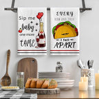 Funny Kitchen Towels and Dishcloths Sets of 4 Kitchen Towels with Sayings Cheese Bundts Absorbent Drying Tea Dish Towel for Cooking Baking Home Decorations,16 x 24 Inch