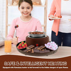 2-in-1 Electric Chocolate Fondue & Marshmallow Toaster Set, with 4 Forks & Detachable Trays, DIY Dessert Station for Parties & Birthdays