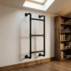Black 3-Rung Window Well Ladder, 3FT Egress Wall Mounted Ladder for Indoor Climb Use, Wall/Floor Mountable Iron Step for Loft, Basement, Blanket Rack, Farmhouse, Space-Saving