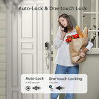 Smart Deadbolt, SMONET Fingerprint Electronic Deadbolt Door Lock with Keypad-Bluetooth Keyless Entry Front Door Digital Keypad App Control, Ekeys Sharing, App Monitoring Auto Lock for Homes and Hotel