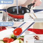 Reusable Long Silicone Cooking Chopsticks with Spoon 12 Inches 1 Pair, Dishwasher Safe, BPA-free Non-Slip, Korean, Heat Resistant, Japanese Kitchen Cookware (Pastel Green, 1 Pair )