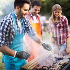 ANBOSON BBQ Gloves Disposable, Heat Resistant Grilling Gloves for Cooking | 6Mil Disposable Nitrile Gloves-100Ct & 4 Cotton Liners for BBQ, Grill, Smoker, Cooking, Food Prep, Catering, Large, Black
