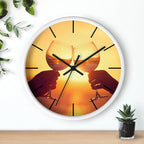Mozingo ~ Wine Clock for Kitchen Bar Wall It's Wine O'clock Silent Time Gift Home Decor Made In USA, 10" (Hour Marks - Lines, Clock Frame Color - White, Wine Theme #05)