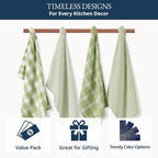 LANE LINEN Cotton Kitchen Towels Set, 4-Pack – Absorbent, Quick-Drying Dish Towels, 18" x 28" - Sage Green