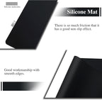 Large Silicone Craft Mats, YACEYACE 2Pcs 24"x 16" Large | Silicone Table Mat, Black Mat for Jewelry,Heat Resistant, Kitchen Counter