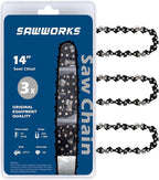3-Pack 14 Inch Chainsaw Chain 3/8" LP Pitch .050" Gauge 50 Drive Links Fits 63PM3-50 Stihl MS194T MS193T MS192T, 36130050050, Oregon S50, T50, Remington RM1425 and More