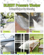 Portable Cordless Pressure Washer 2 Batteries - 1200PSI Brushless Cordless Power Washer with 6-in-1 Nozzle, Adjustable Foam Cannon LCD Touch Screen for Car Garden