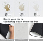 ZLR XXL Coffee Bar Mat for Barista Workstation, 20"x24", Milk White | Pro Home Cafe Station, Absorbent Dish Drying Mat, Stain-Hiding Top, Fits Multi-Appliance, Cup Display & Knock Box