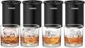 Clear Ice Cube Maker, 4 Pack Stainless Steel Clear Ice Maker for Old Fashioned Whiskey lover, Bourbon, Cocktail Gifts for Men on Birthday or Holiday, 2" Easy-Release Ice Ball Maker Mold-4Pcs