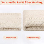 Homaxy 100% Cotton Waffle Weave Kitchen Dish Cloths, 4-Pack, Beige | 12 x 12 Inches, Ultra Soft Absorbent Dish Towels, Quick Drying Dish Rags with Hanging Loop