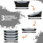 Collapsible Silicone Food Storage Containers Set with Lid & Air Vent,Foldable Lunch Containers(4PCS,Black,17oz)