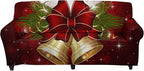 FKELYI Stretch Sofa Slipcover-Christmas Theme Jingle Bell Print Soft Couch Sofa Cover Furniture Protector Modern Home Decorations,Non Slip Soft Couch Sofa Cover for Women Mens-M