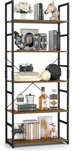 OTK 5 Tier Bookshelf, Tall Bookcase, Office Shelf Storage Organizer, Modern Book Shelf for Living Room, Bedroom, and Home Office, Vintage