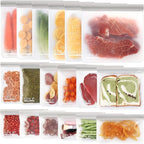SPLF 18 Pack Reusable Food Storage Bags Dishwasher Safe | Extra Thick Reusable Freezer Bags Leakproof Silicone and Plastic Free Lunch Bag- 6 Gallon, 6 Sandwich, 6 Snack