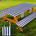 Fitted Picnic Table Cover with Bench Covers Waterproof Elastic Edges Rectangle Patio Tablecloth Outdoor Camping Essentials Stuff Rv Accessories Summer Trip Travel Supplies Party Camper Gifts, 8 ft