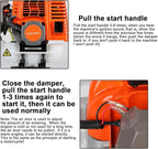 Weed Eater Gas Powered, 52CC Brush Cutter, 2-Stroke Handheld Cordless Chainsaw Hedge Pruner for Home, Yard, Garden Orange