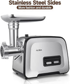 ALTRA LIFE Electric Meat Grinder, 2800W Max Sausage Stuffer with 2 Blades, 3 Plates, Sausage Tube & Kubbe Kit for Home use, Built-in Storage