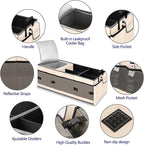 Trunk Organizer and Storage with Built-In Insulated Leak Proof Cooler Bag | Collapsible Cargo Organizer for SUV with Non Slip Strips, 3 Large Compartments Foldable Waterproof Portable Car Storage Box