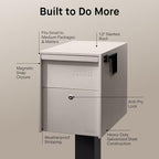 Adoorn Lockable Post Mount Mailboxes for Outside - Large Anti-Theft Locking Mailbox for Packages and Letters - Weatherproof Construction - Durable Steel - 15.5" H x 12" W x 18.5" D - Sandstone