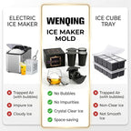 2.5" Clear Ice Ball Maker - Stainless Steel Sphere Ice Mold for Whiskey & Cocktails, Crystal Clear Round Ice Cube Tray with Easy-Release Silicone, Bourbon Gifts for Men, 4 Pack (Black)